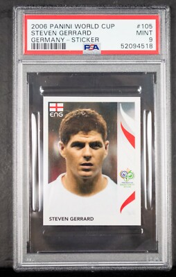 2006 Panini World Cup Sticker Steven Gerrard #105 PSA 9 MINT