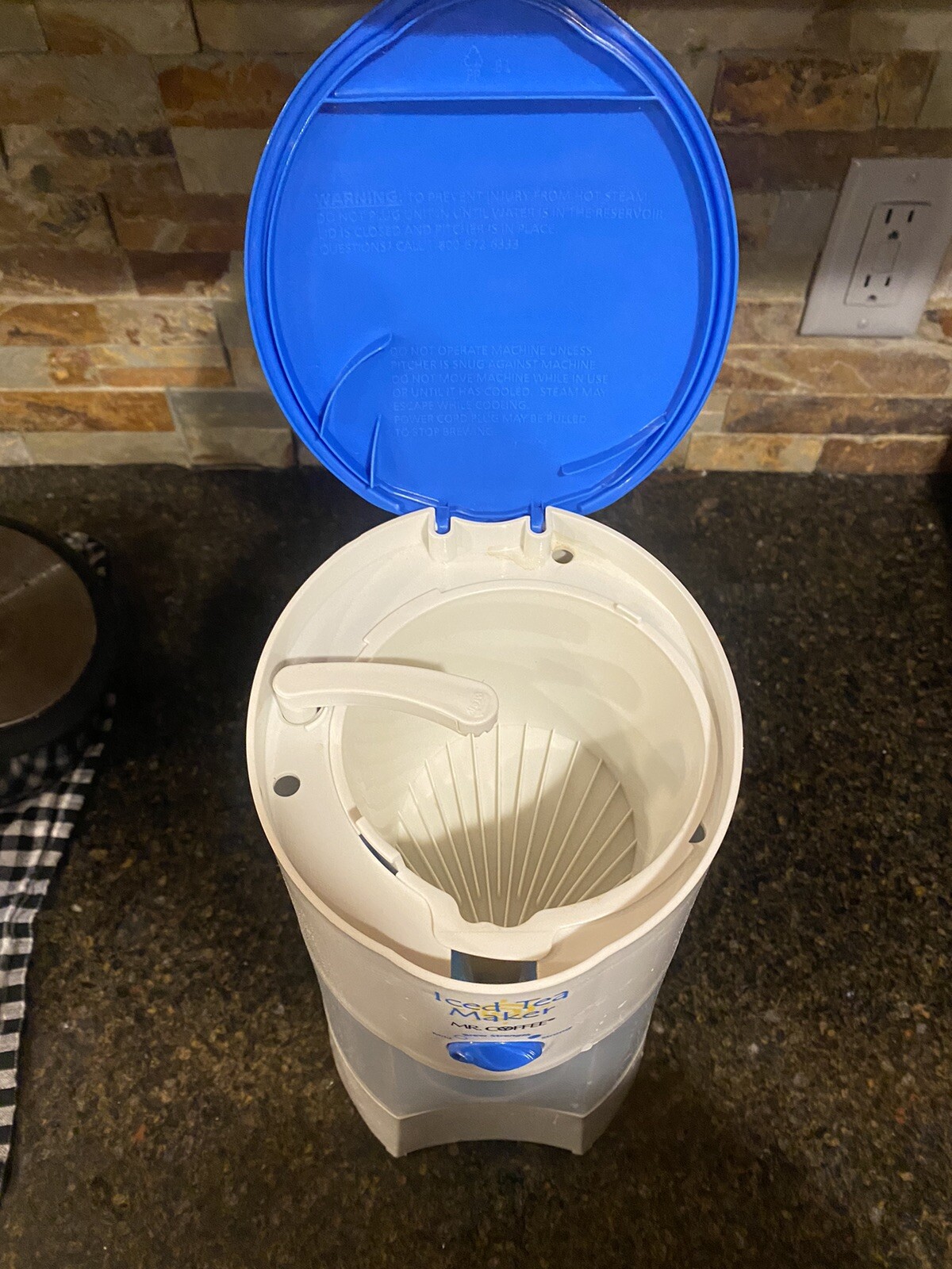 Mr Coffee Iced Tea Maker TM70 3 Quart Adjustable Strength Blue NO