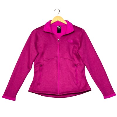 The North Face Fuchsia Pink Agave Full Zip DWR Jersey Fleece Slim