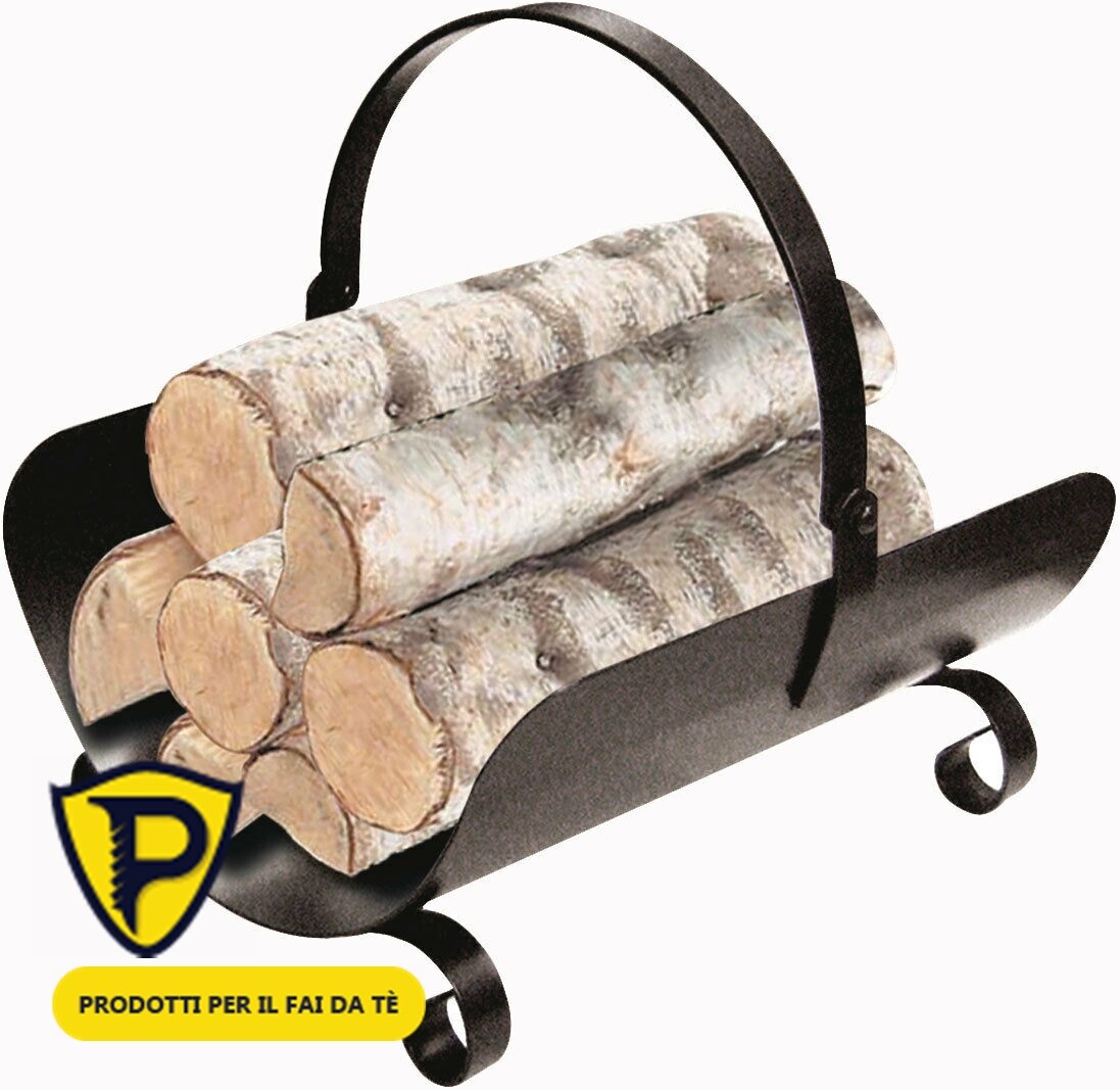 Porta Legna Per Interni Porta Pellet Con Ruote In Acciaio Nero Per Camino Stufa Da Interno Portalegna Da Interno - Foto 10