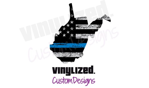 Back Thin Blue Line US Flag State Police LEO Quality Vinyl Sticker Decal TBL - Picture 73 of 78