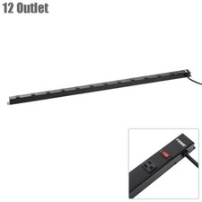 12 Outlet Heavy Duty Power Strip 4FT Long Metal with 6FT Cord  Mounting Holes