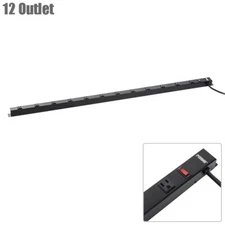 12 Outlet Heavy Duty Power Strip 4FT Long Metal with 6FT Cord & Mounting Holes