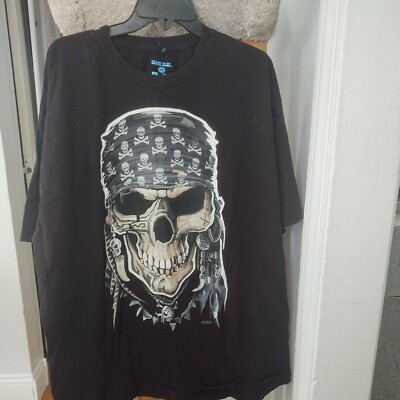 Liquid Blue Mare Black 2013 Skeleton Pirate Skull T Shirt Cozumel Mexico XXL 