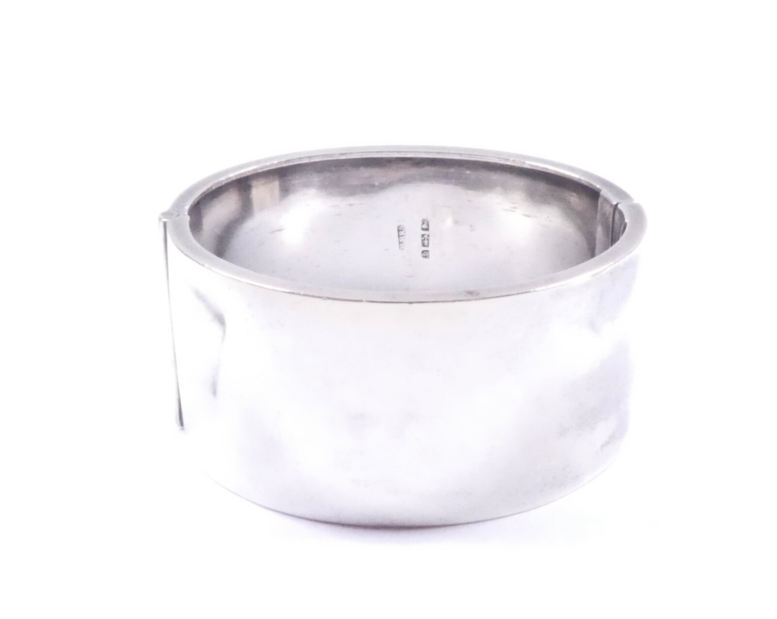Victorian Bangle 1882 Wide Leaf Patterned 925 Ste… - image 3