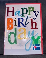 Happy Birthday Card All the Best Bright 3D Foil and Glitter Stunning!!