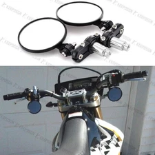 Round 7/8" Handle Bar End Motorcycle Side Mirrors For Suzuki DRZ400 DRZ 400SM