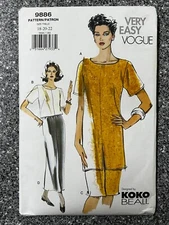 VTG Very Easy Vogue Pattern 9886 - sz 18-20-22 UNCUT tunic top skirt Koko Beall
