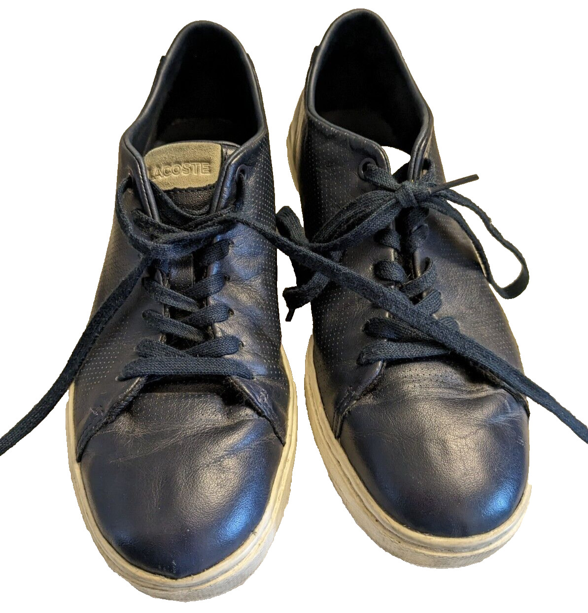 Lacoste, Women's Leather Sneakers, Dark Blue, Size 8