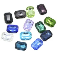 18x25mm Rectangle Octagon Sharp Back Glass Crystal Rhinestones Jewerly 10pcs