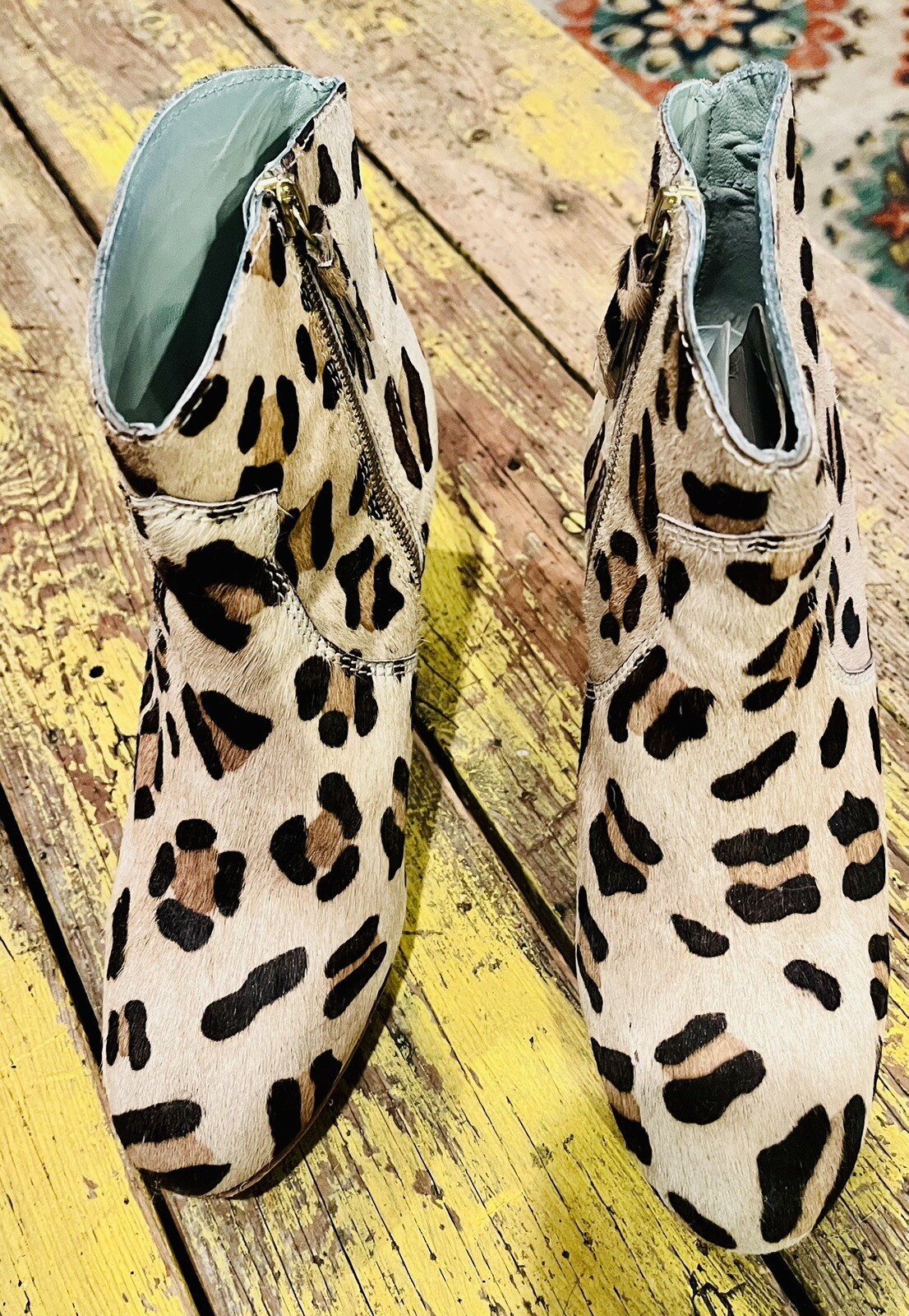 Boden Calf Hair Leopard Boots