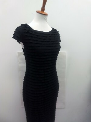 Banana Republic Ladies Black Dress Ruffle Lace Lined Stretch Size Small |  eBay