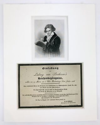ORIGINAL INVITATION TO BEETHOVEN'S FUNERAL (AUSTRIA) (CLASSICAL) (COMPOSER)