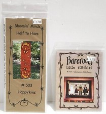 Lot of 2 Halloween Craft Sewing Stitching Patterns table runner 5x7" picture