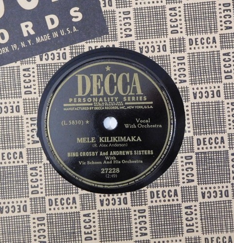 BING CROSBY ANDREWS SISTERS Mele Kilikimaka Poppa Santa Claus DECCA 78 HEAR xmas