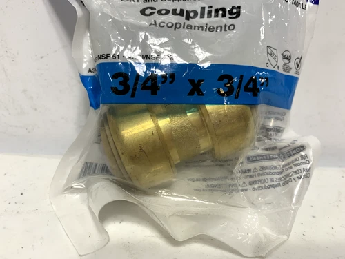 Jones Stephens C77401LF Plumbite Push On Coupling Lead Free 3/4" x 3/4 - Picture 3 of 8