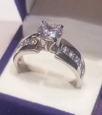 CLEARANCE SALE! 2.00 Ct LC  Moissanite Solitaire Engagement Ring Stainless steel