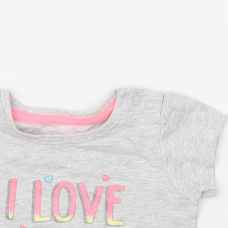 Primark Girls Grey Cotton Blend T-Shirt Size 3-6 Months Pullover - I image 4