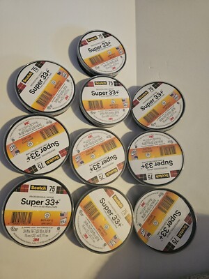3M Scotch SUPER 33+ Vinyl Electrical Tape 3/4'' X 76', 10 Rolls NEW