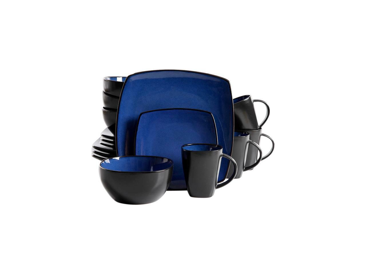 Gibson Overseas 68632.16 Soho Lounge Stoneware Blue16Pc