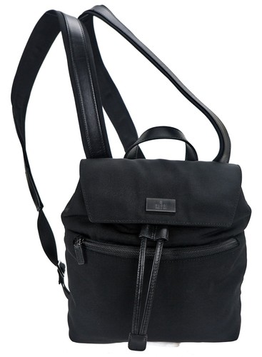 Authentic GUCCI Black Ballistic Canvas Leather Backpack Bag Italy Tom Ford Era