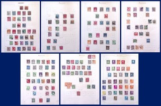 DENMARK: 1854 1988 Used Selection Ex Old Time Collection 7 Album Pages