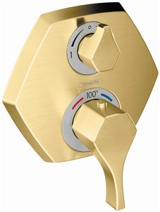 Hansgrohe 04820 Locarno Two Function Thermostatic Valve Trim Only - Brushed Gold