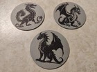 3-Piece Dragon Fantasy Coaster Set – Mythical Dragon Drink Coasters for Home