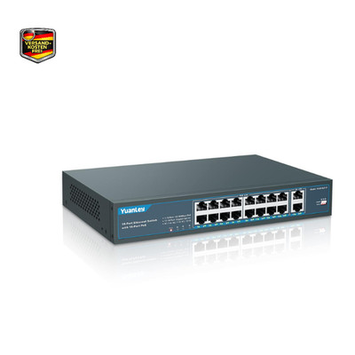 YuanLey PoE Switch 16 Port 100 Mbps 2 Gigabit Uplink