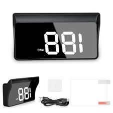 Amiss Heads Up Display for Cars, Digital HUD Speedometer for Automotive White