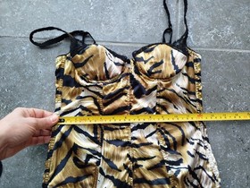 Agent Provocateur Rare Basque Corset Animal Print Lace Satin France 32B/85B