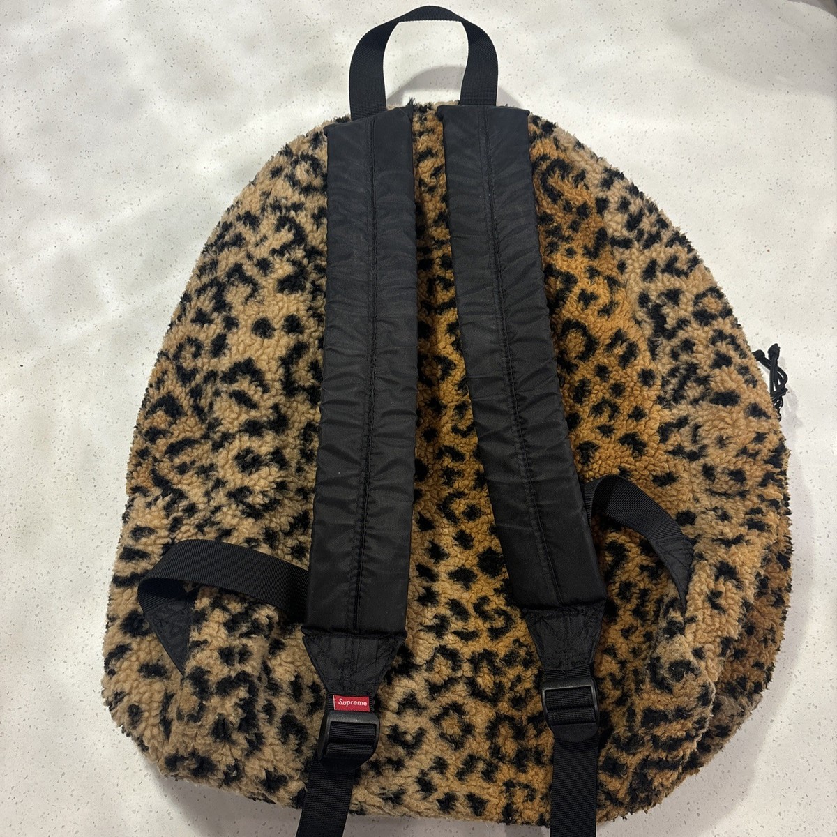 Supreme Leopard Fleece Backpack FW17 | eBay