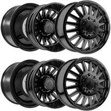 Set Of 6-24 Inch Arena A110 Rival Dually 10x225 Gloss Black Wheels Rims