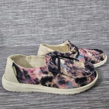 New Hey Dude Wendy Womens US Size 7 Tie Dye Pink Navy Slip On NWT No Box