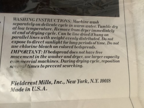 FIELDCREST KING SIZE (118x118in) “olde Virginia”BEDSPREAD IN ORIGINAL Packaging - Picture 16 of 19