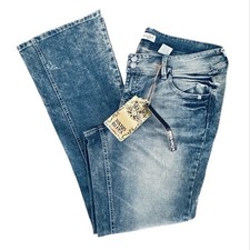 Paris Blues Jeans Size 19 Y2K 90s Flare Acid Medium Wash New With Tags Vintage