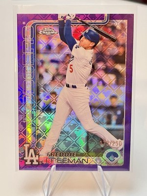 2025 Topps Chrome - Freddie Freeman #23, Purple logofractor /250, Dodgers