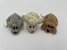 Three 1995 Mini Miniature Tiny Tonka Pound Puppies
