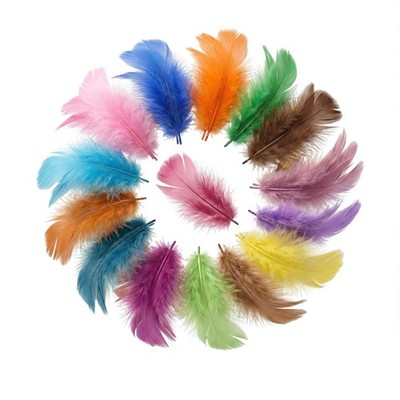 1500 Pcs Premium Colorful Feathers Bulk   15 Assorted Colors (100/Pack)  Feat...