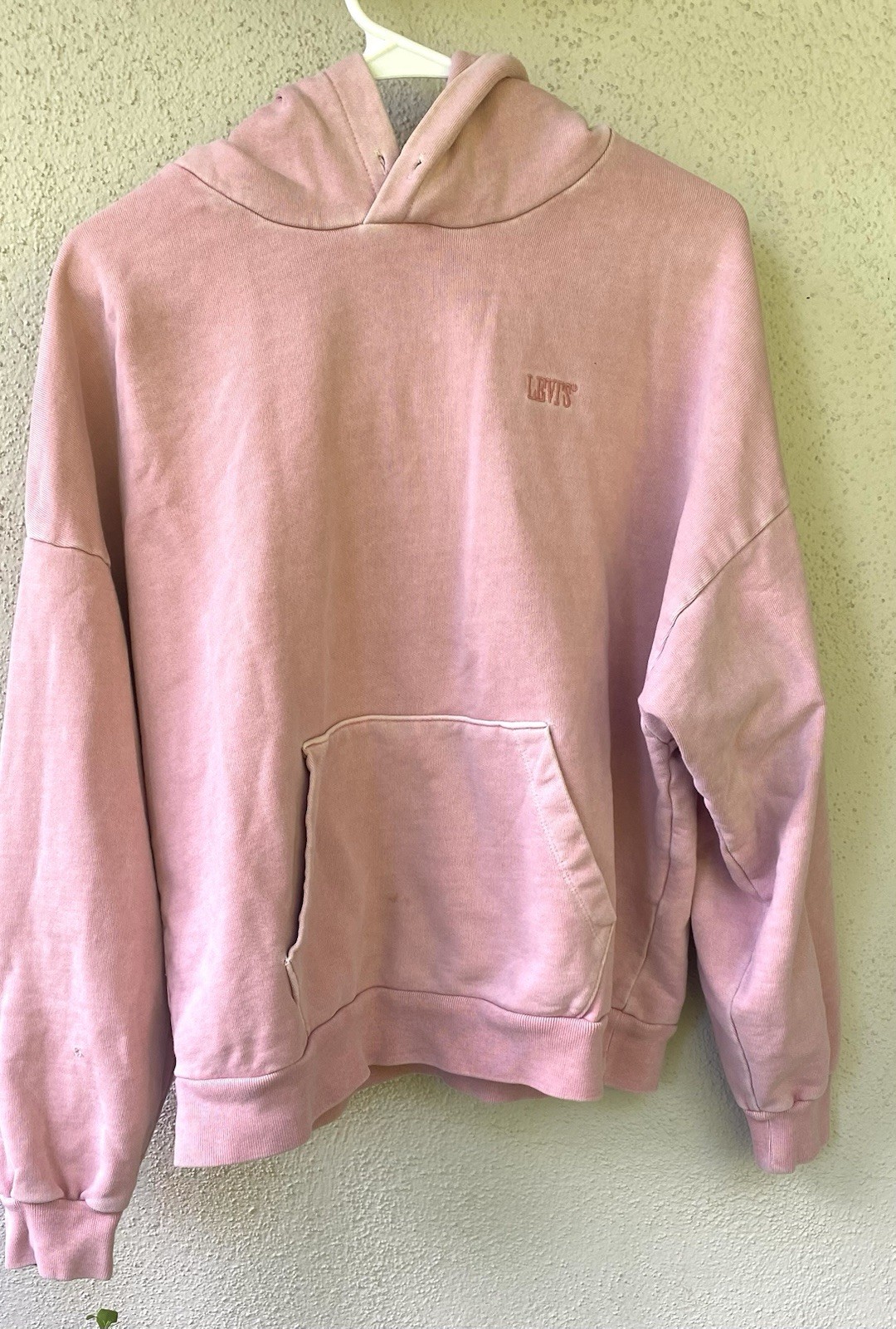 Levi's Pink Fleece Pullover Hoodie Kangaroo Pocket Men's M