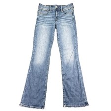 American Eagle Kick Boot Jeans Womens 6 Blue Next Level Stretch Denim Mid Rise