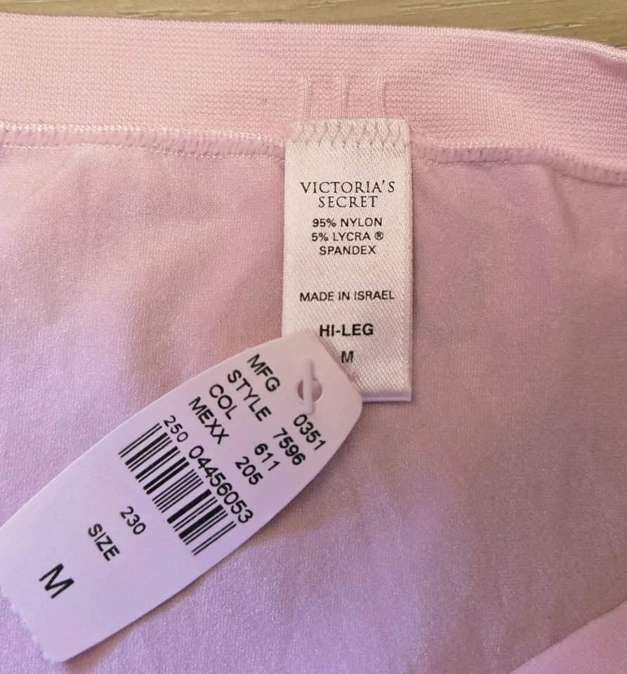 NUEVO CON ETIQUETAS Bragas Calzoncillos De Colección Y2K Victoria's Secret Rosa Nylon Sin Costuras Pierna Alta M Foto 3 de 3