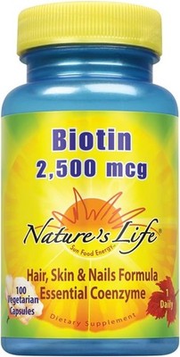 Nature's Life Biotin 2500mcg | Healthy Hair, Skin, Nail & Metabolism Support | N