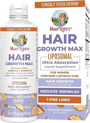 1 Bottle Mary New Ruth s Women s Hair Growth MAX Lipsomal With Lustriva