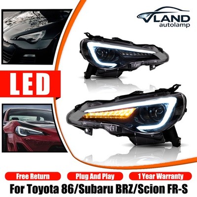 Pair VLAND LED Headlights For Toyota 86 2017-2020 Subaru BRZ 2013-2020 Animation