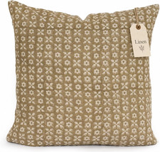 Linen Throw Pillow Covers 20X20 Inch Brown Khaki Decorative Pillow Covers for Li