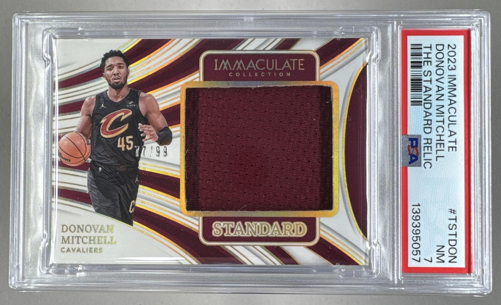 5057 Donovan Mitchell 2023 Panini Immaculate The Standard Patch /99 PSA 7 view 1