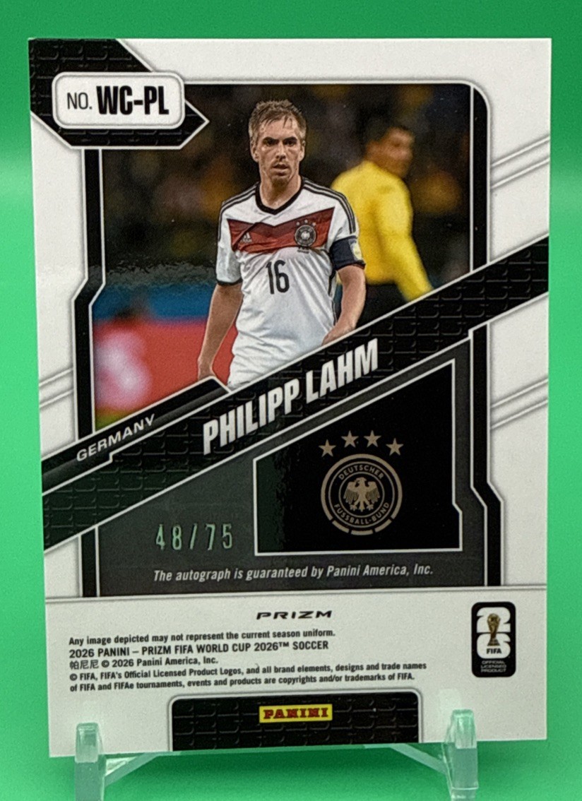 2026 Panini Prizm World Cup Winning Captains Philipp Lahm #WC-PL Auto view 2