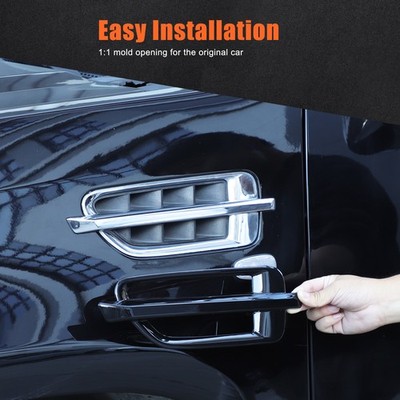 2pcs Gloss Black Fender Air Vent Accent Trim cover Fits Cadillac Escalade 07-14