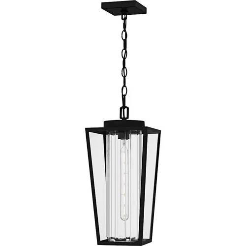 Quoizel Jett 1Lt Mini Pendant, Black/Clear/Ribbed/Clear - JET1509MBK - Picture 1 of 1